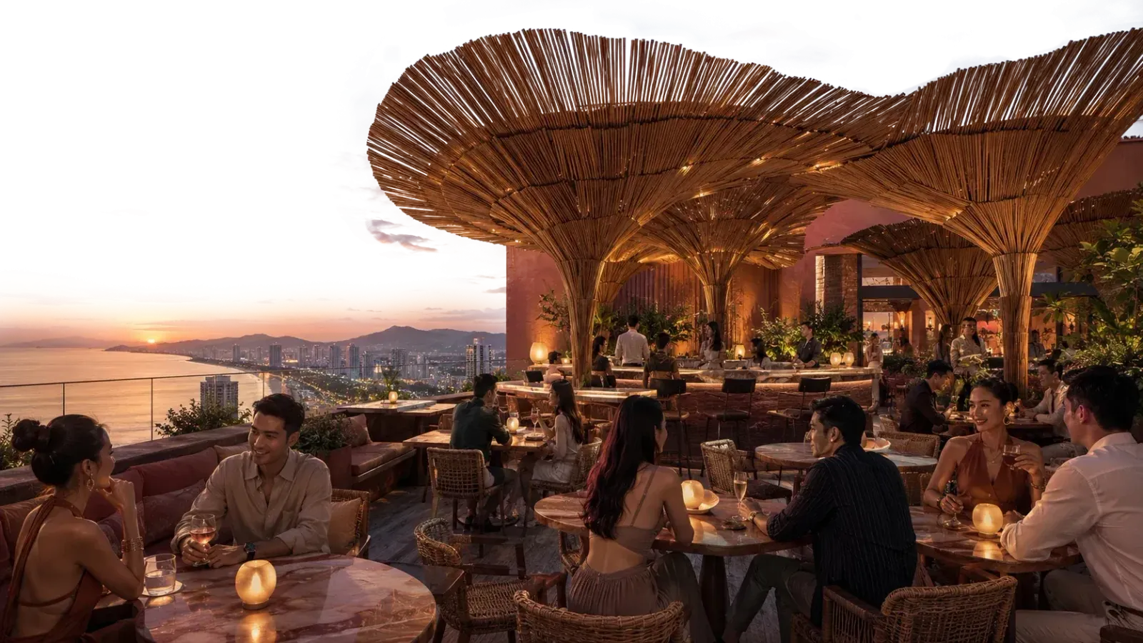 Bar và vườn trên cao ở tầng thượng